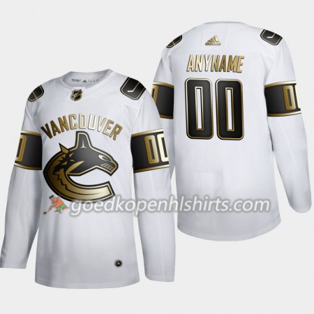 Vancouver Canucks Custom Adidas 2019-2020 Golden Edition Wit Authentic Shirt - Mannen